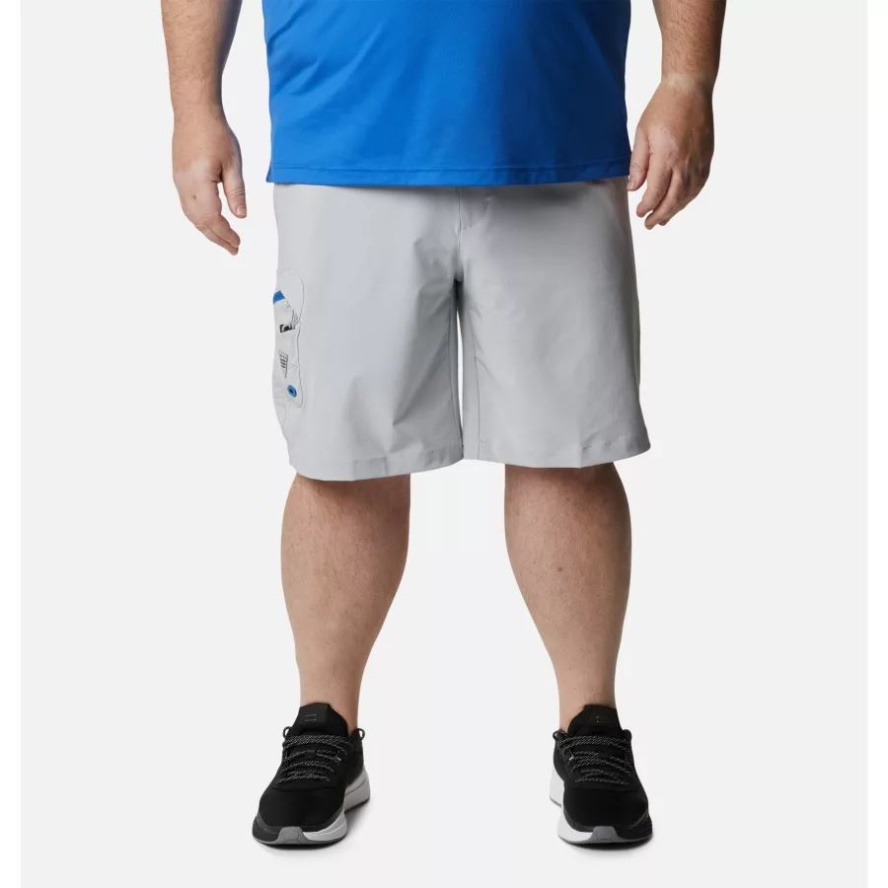 Men's PFG Terminal Tackle Shorts Big Columbia Sale Cool Grey/Vivid Blue