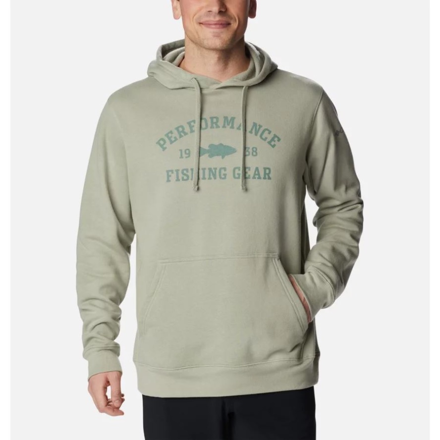 Men's PFG University Hoodie Columbia Sale Safari/Metal Bass