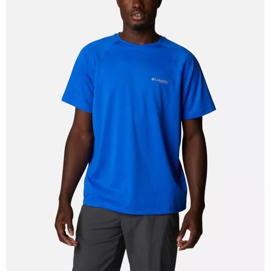 Men's PFG Zero Rules Ice Short Sleeve Shirt Blue Macaw Columbia Sale