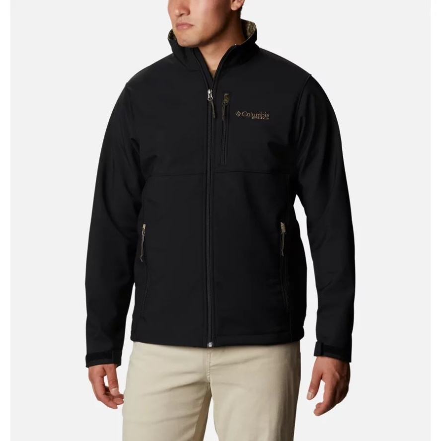 Men's PHG Ascender Softshell Jacket Tall Black/RT Edge Columbia Sale