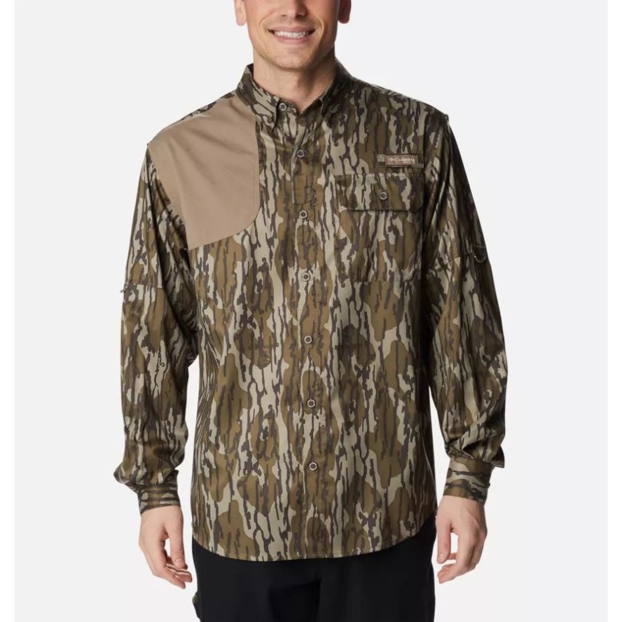 Men's PHG Blood and Guts Shooting Shirt Mossy Oak Bottomland/Flax Columbia Sale