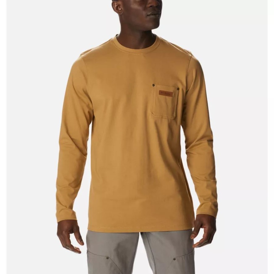 Men's PHG Roughtail Work Long Sleeve Pocket T-Shirt Sahara Columbia Sale