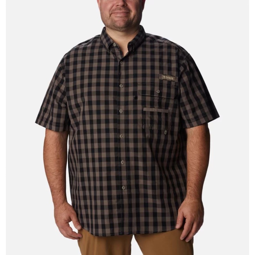 Men's PHG Super Sharptail Short Sleeve Shirt Big Columbia Sale Iron Multi Gingham