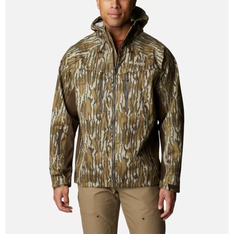 Men's PHG Trophy Rack Silent Rain Jacket Columbia Sale Mossy Oak Bottomland