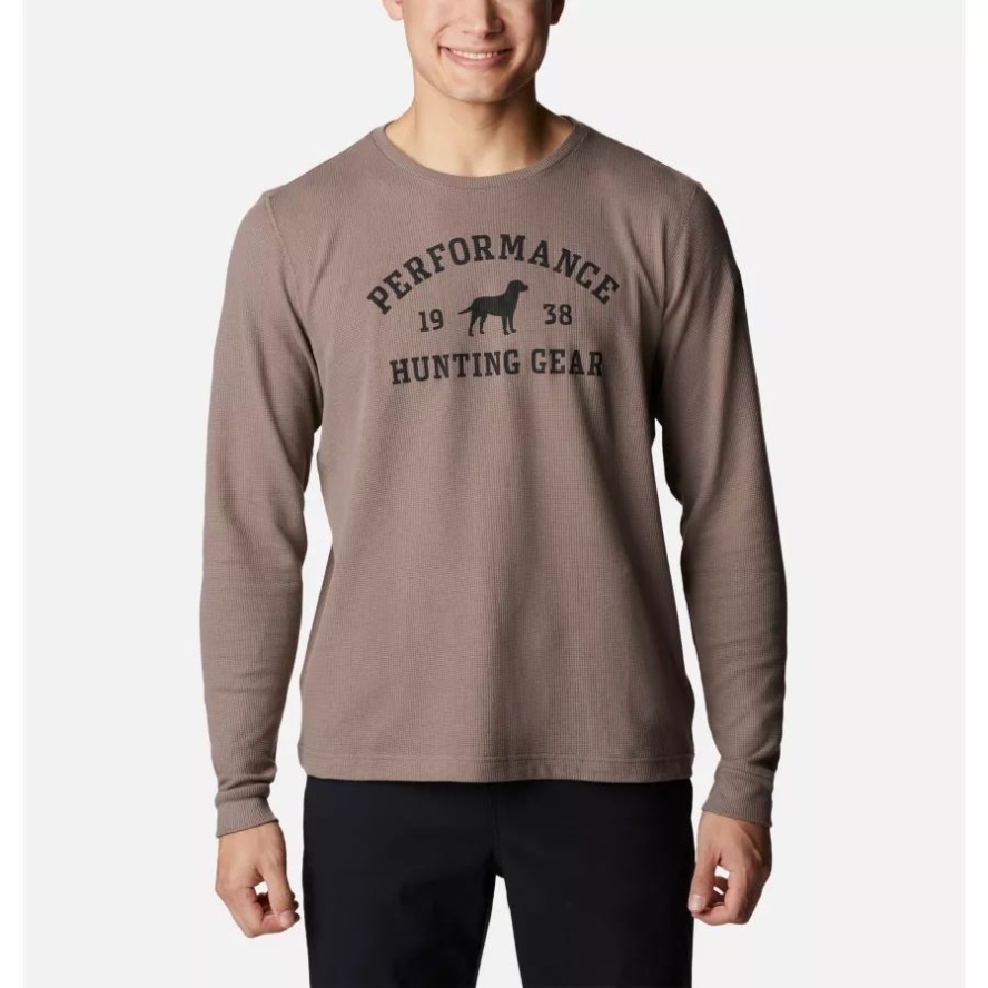Men's PHG University Waffle Long Sleeve Shirt Iron/Black Dog Columbia Sale