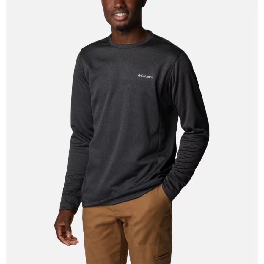 Men's Park View Crew Shirt Black Heather Columbia Sale