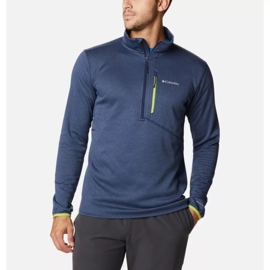 Men's Park View Fleece Half Zip Pullover Collegiate Navy Heather Columbia Sale