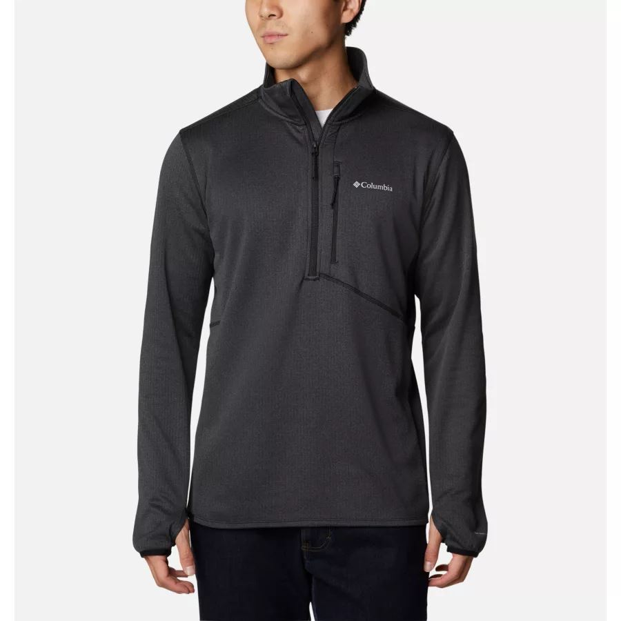 Men's Park View Half-Zip Fleece Columbia Sale Black Heather