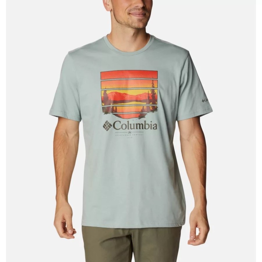 Men's Path Lake Graphic T-Shirt Columbia Sale Niagara/Colorful Vista Graphic