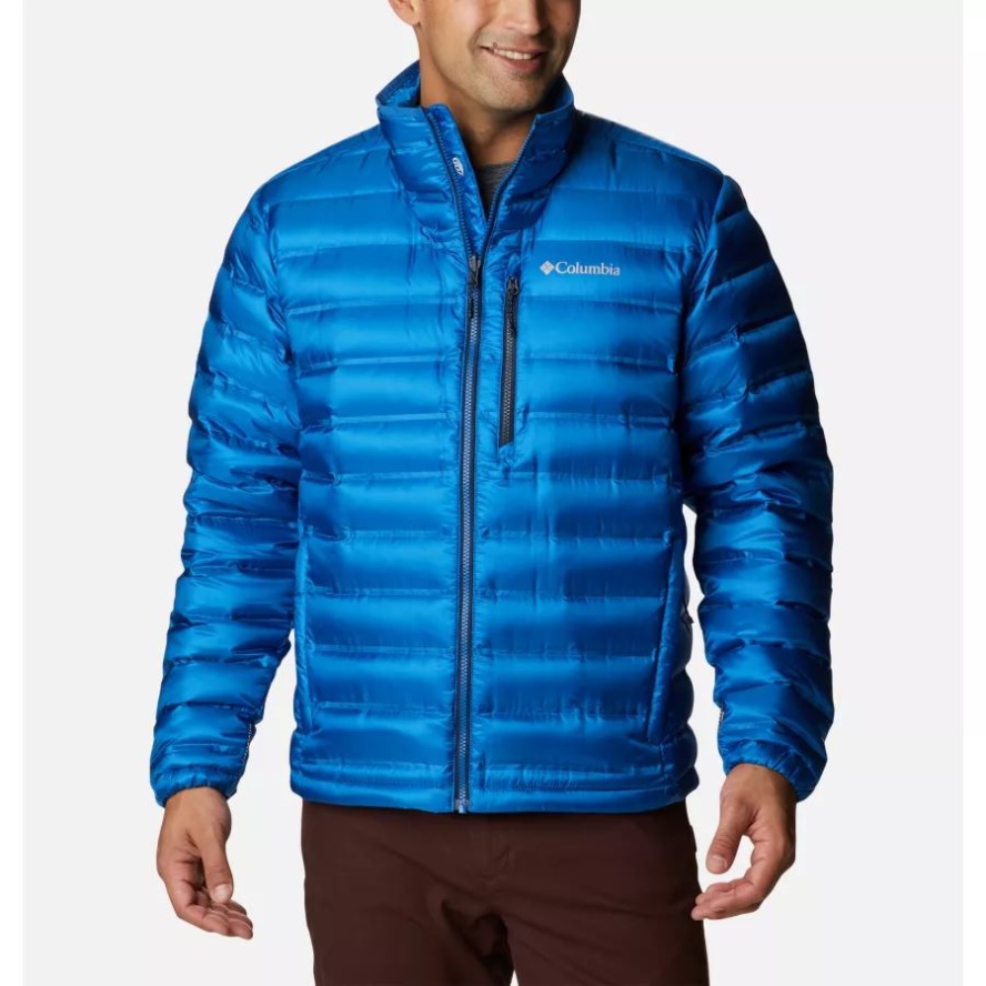 Men's Pebble Peak Down Jacket Columbia Sale Bright Indigo