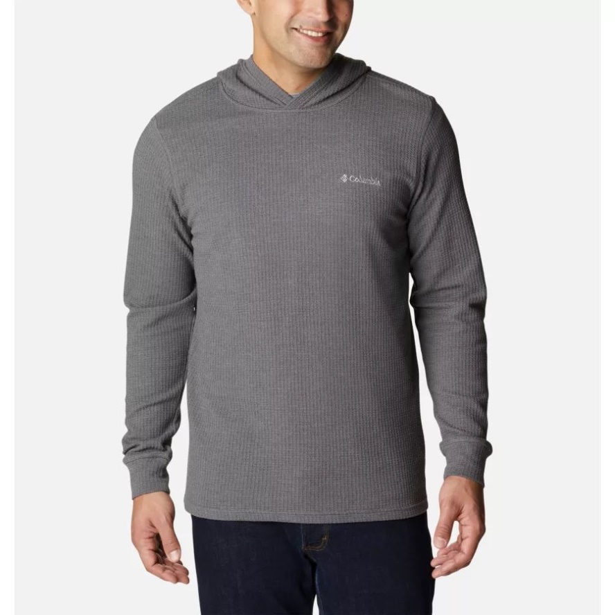 Men's Pine Peak Waffle Hoodie Columbia Sale City Grey Heather