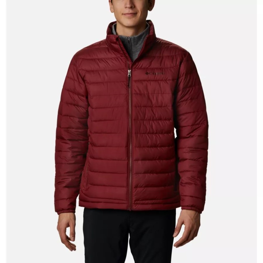Men's Powder Lite Insulated Jacket Columbia Sale Red Jasper
