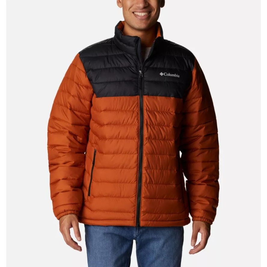 Men's Powder Lite Insulated Jacket Warm Copper/Black Columbia Sale Brand