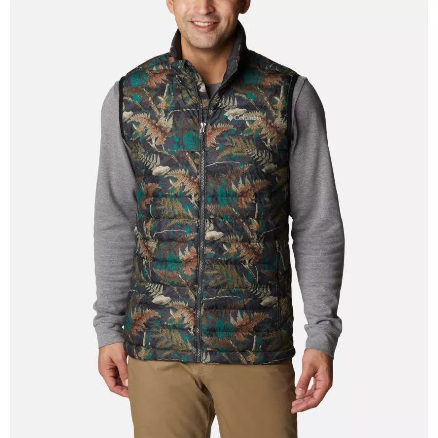 Men's Powder Lite Vest Columbia Sale Spruce North Woods Print