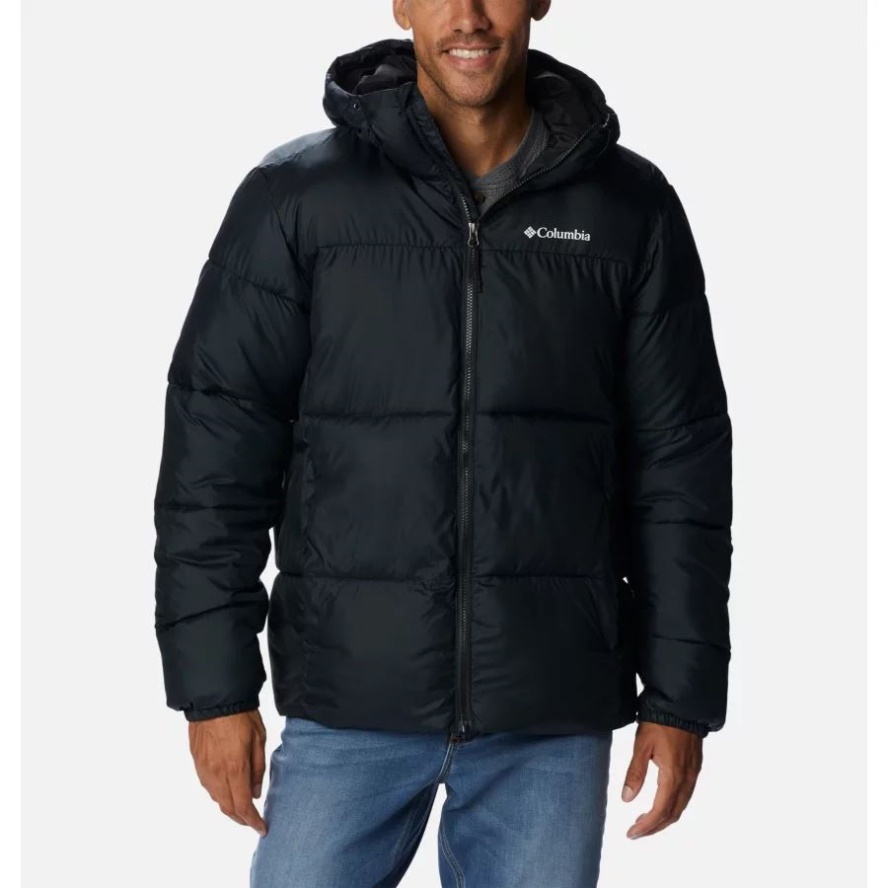 Men's Puffect Hooded Puffer Jacket Black Columbia Sale
