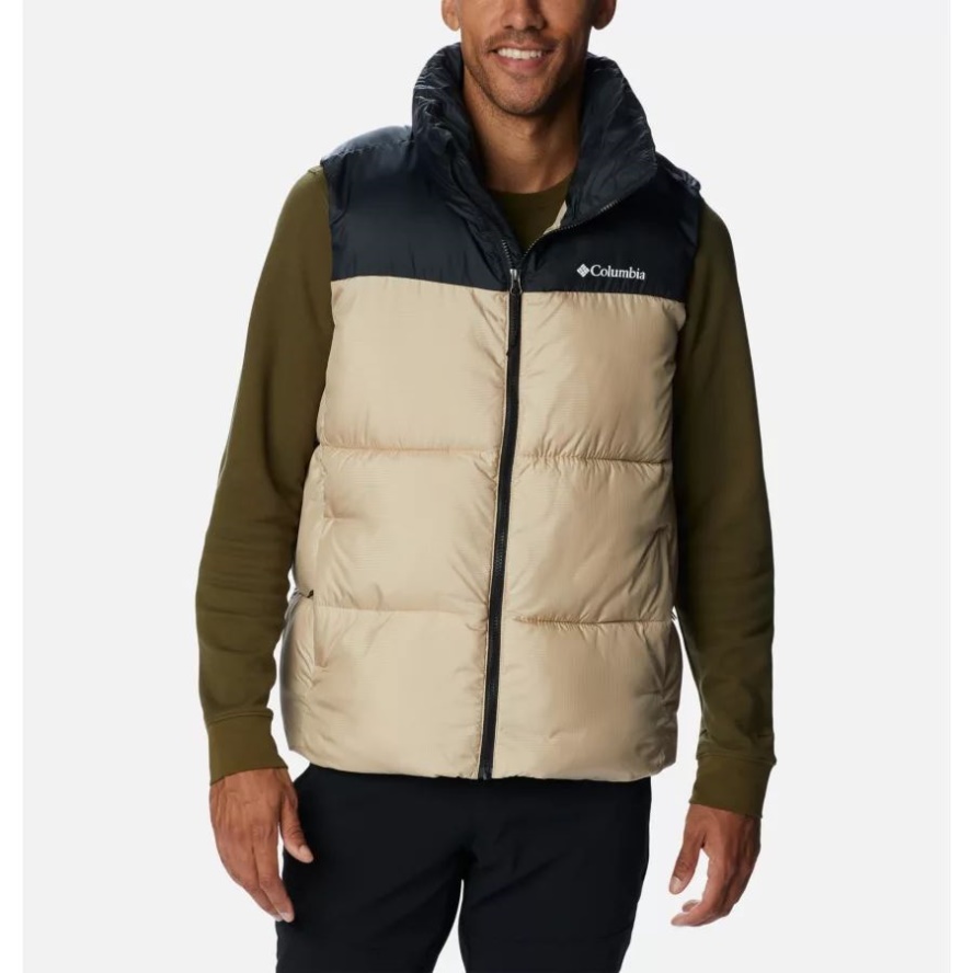 Men's Puffect II Puffer Vest Ancient Fossil/Black Columbia Sale