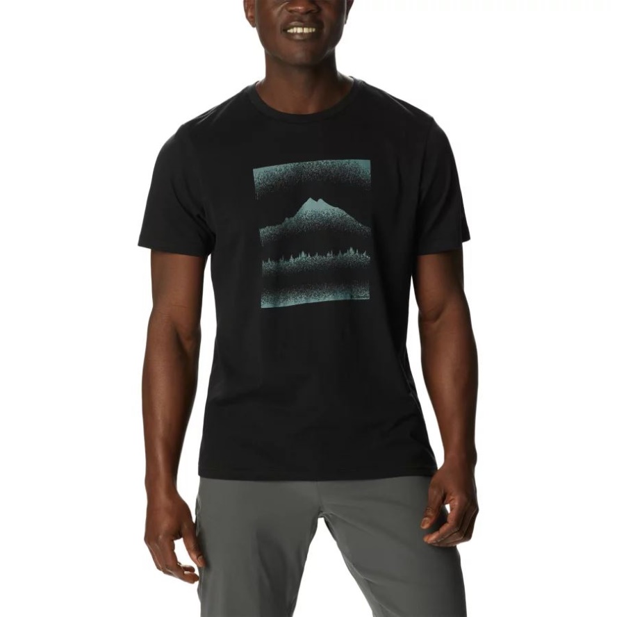Men's Rapid Ridge Graphic Tee Columbia Sale Black/Stippled Hills