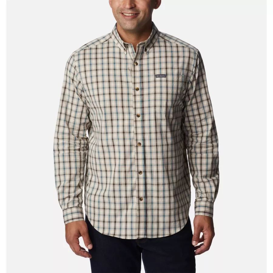 Men's Rapid Rivers II Long Sleeve Shirt Cordovan Multi Gingham Columbia Sale
