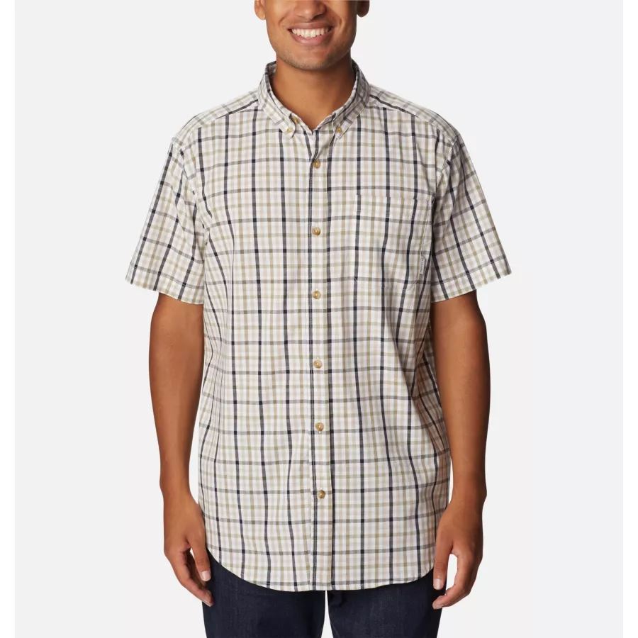 Men's Rapid Rivers II Short Sleeve Shirt Ancient Fossil Multi Gingham Columbia Sale