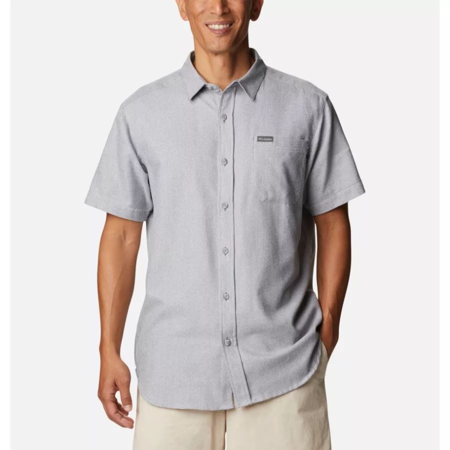 Men's Rapid Rivers Novelty Short Sleeve Shirt Shark/Columbia Sale Grey Columbia Sale