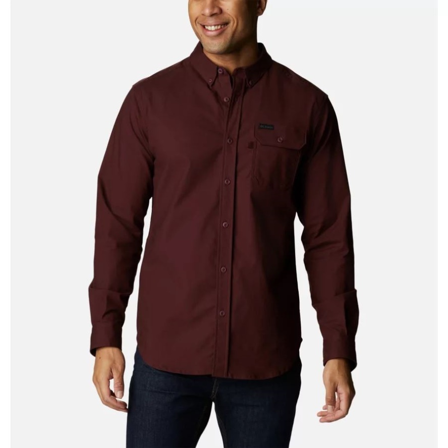 Men's Rapid Rivers Ripstop Woven Long Sleeve Shirt Elderberry Columbia Sale