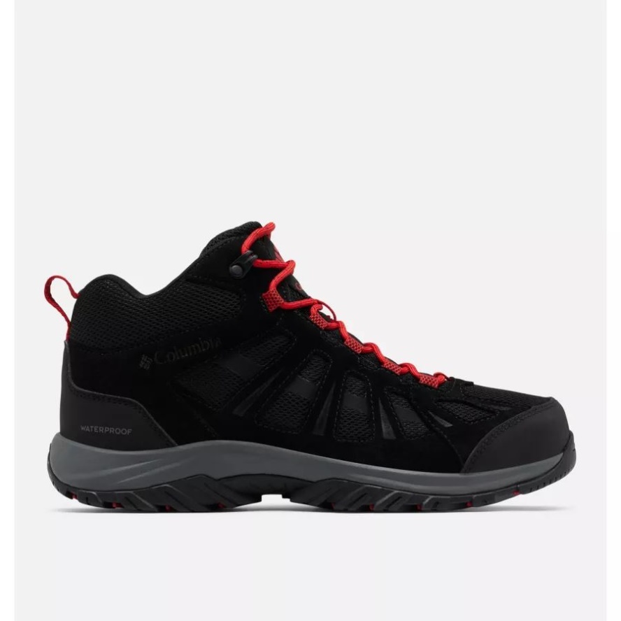 Men's Redmond III Mid Waterproof Walking Boot Columbia Sale Black/Mountain Red