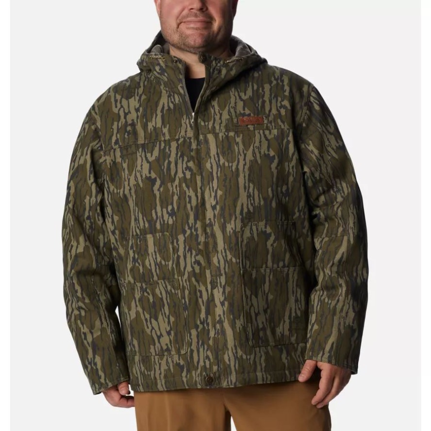 Men's Roughtail Work Hooded Jacket Big Columbia Sale Mossy Oak Bottomland