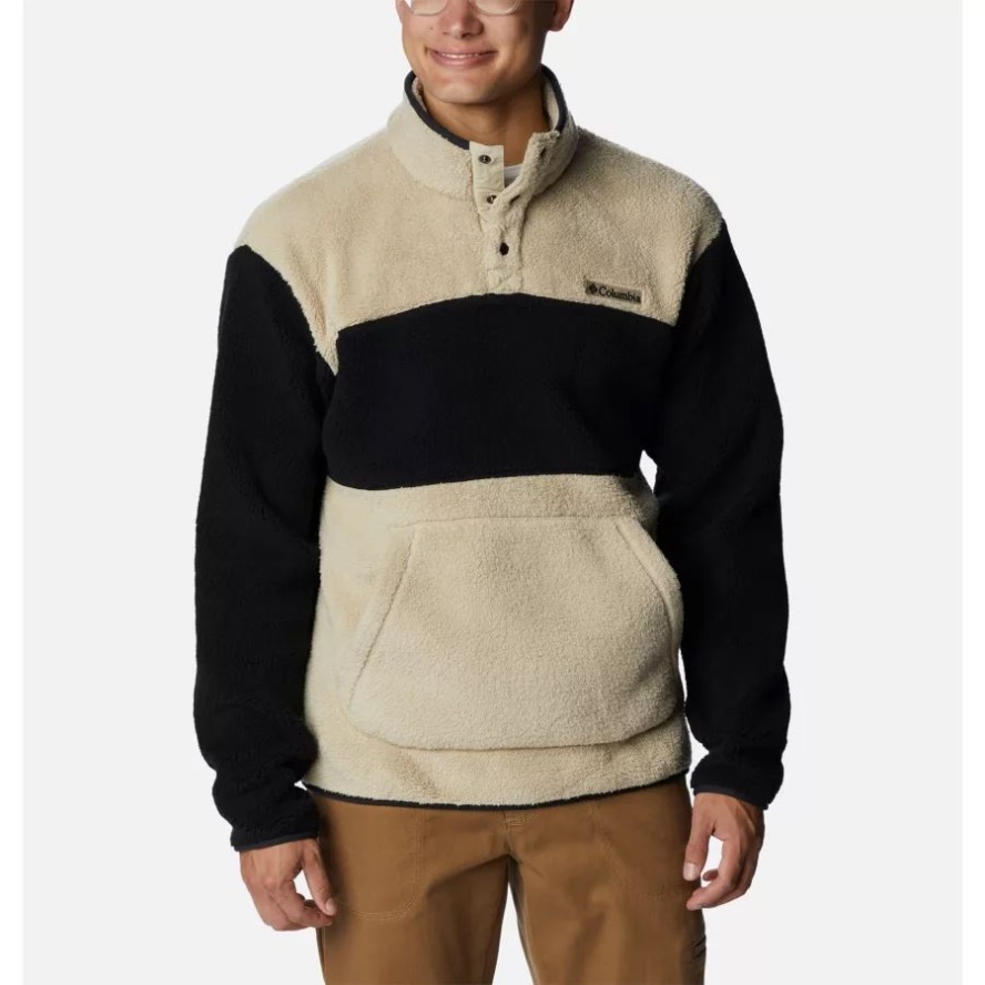Men's Rugged Ridge Sherpa Pullover Ancient Fossil/Black Columbia Sale