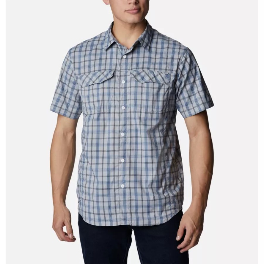 Men's Silver Ridge Lite Plaid Short Sleeve Shirt Columbia Sale Columbia Sale Grey Switchback Madras