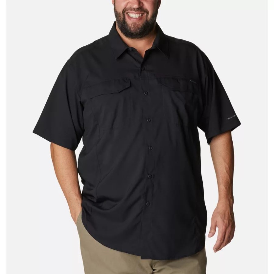 Men's Silver Ridge Lite Short Sleeve Shirt Big Black Columbia Sale