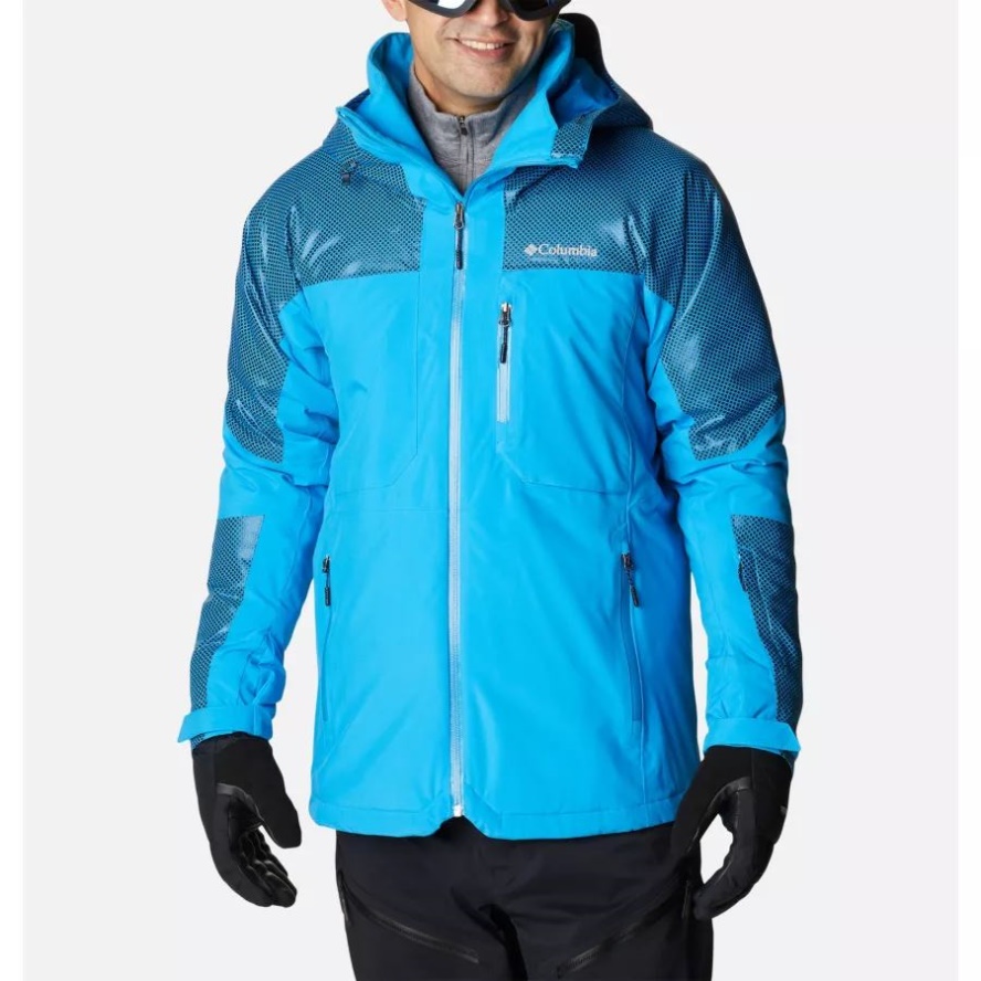 Men's Snow Slab Black Dot Jacket Columbia Sale Compass Blue/Compass Blue w Black Dot