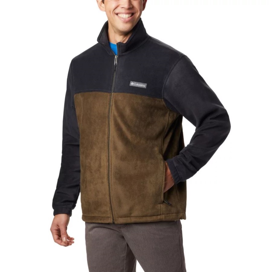 Men's Steens Mountain 2.0 Full Zip Fleece Jacket Black/Olive Green Columbia Sale