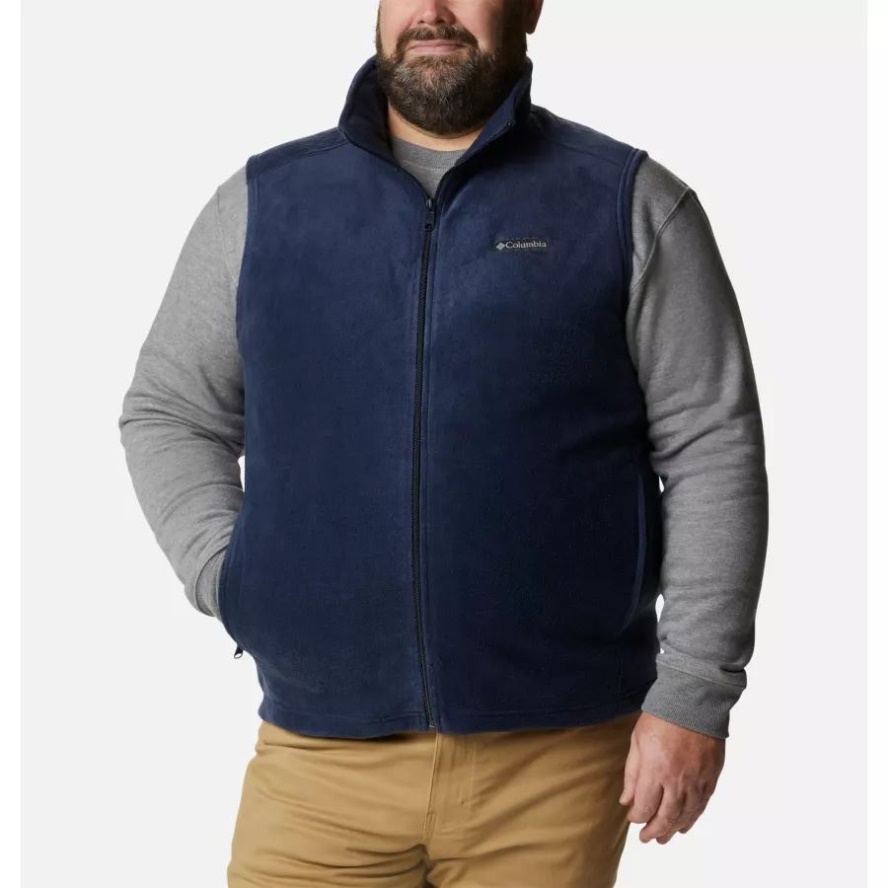 Men's Steens Mountain Fleece Vest Big Columbia Sale Collegiate Navy