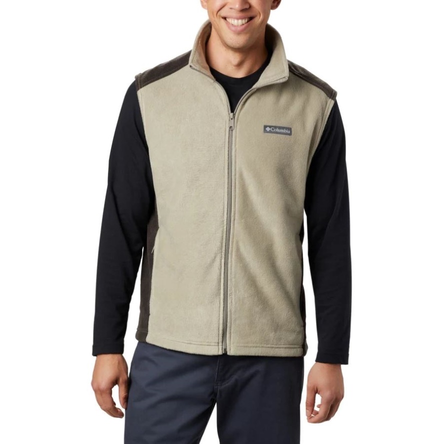 Men's Steens Mountain Fleece Vest Columbia Sale Tusk/Buffalo