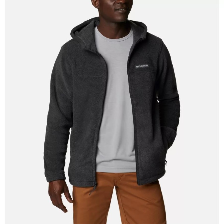 Men's Steens Mountain Full Zip Fleece Hoodie Charcoal Heather Columbia Sale