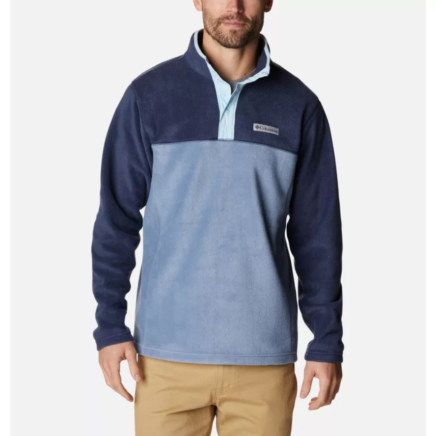 Men's Steens Mountain Half Snap Fleece Columbia Sale Bluestone/Collegiate Navy/Sky Blue