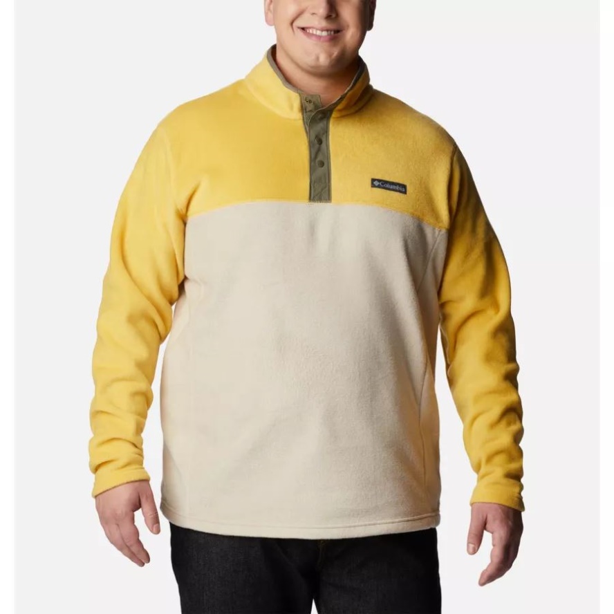 Men's Steens Mountain Half Snap Fleece Pullover Big Golden Nugget/Anct Fssl/Stone Green Columbia Sale