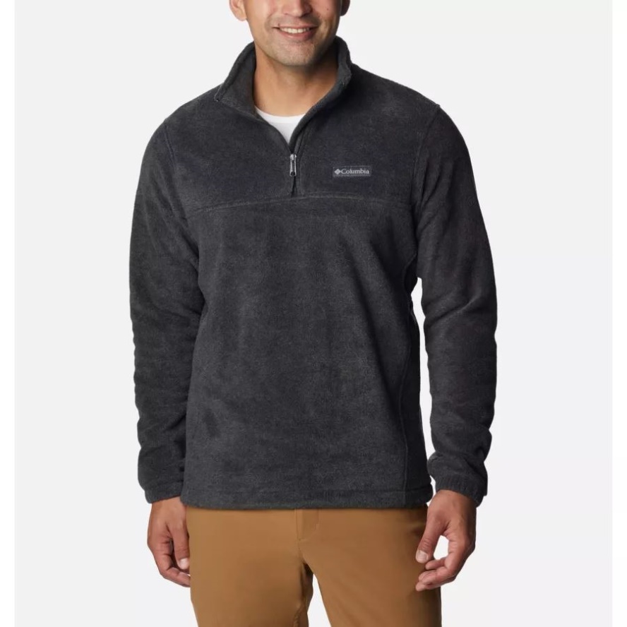 Men's Steens Mountain Half Zip Fleece Pullover Columbia Sale Charcoal Heather
