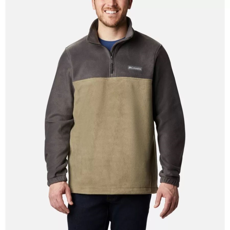 Men's Steens Mountain Half Zip Fleece Shark/Stone Green Columbia Sale