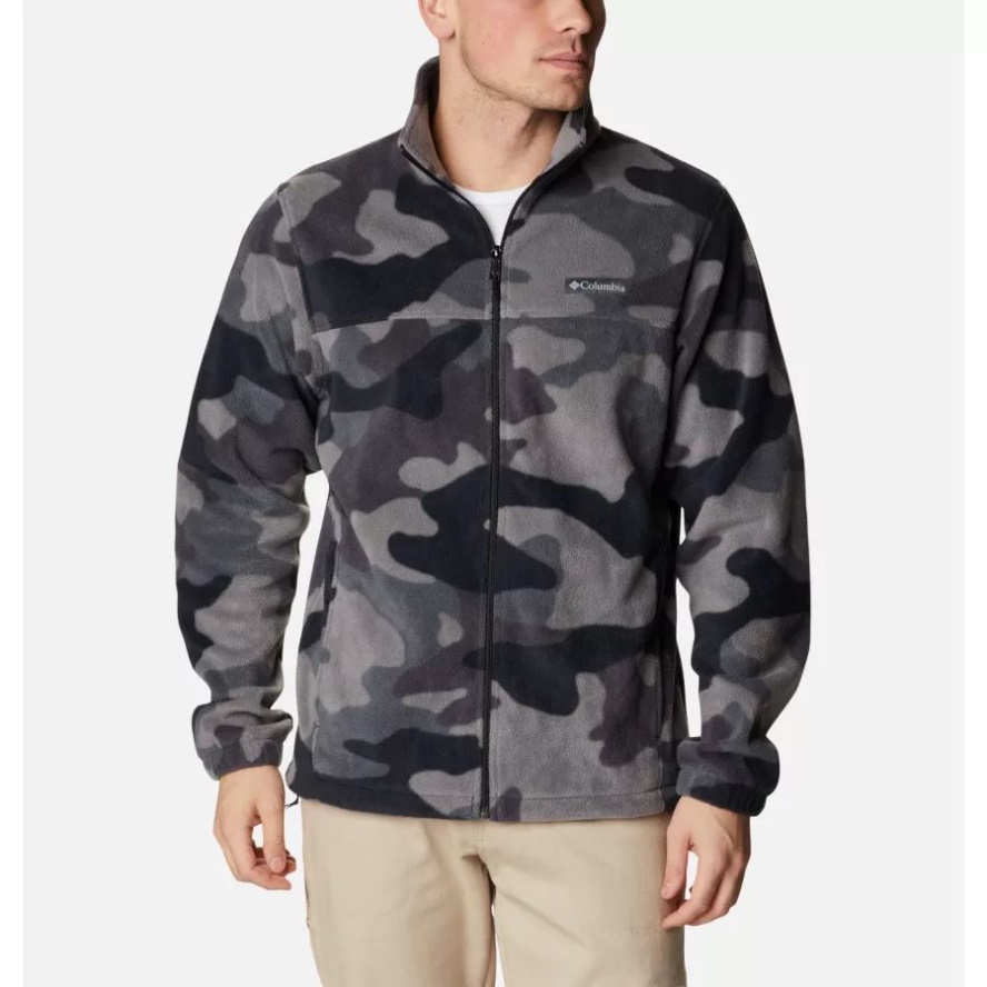 Men's Steens Mountain Printed Fleece Jacket Columbia Sale Black Mod Camo