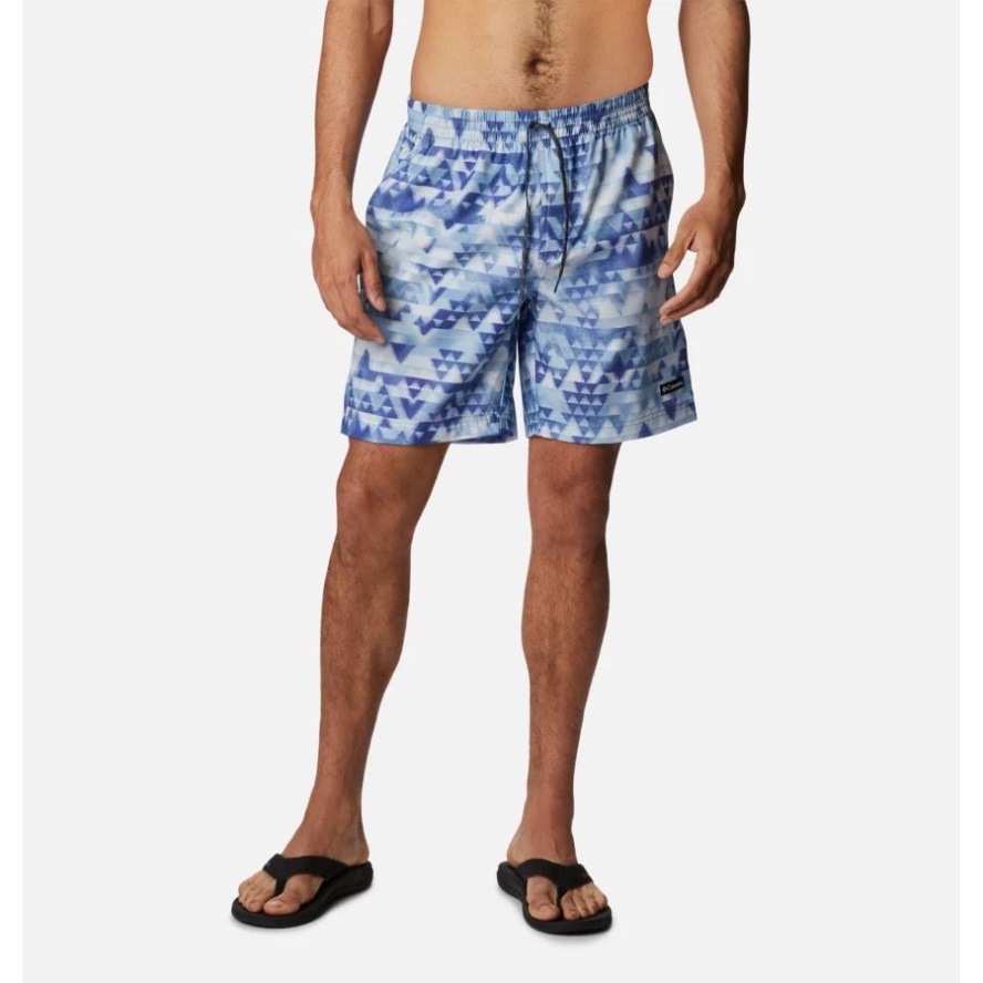 Men's Summertide Stretch Printed Shorts Purple Lotus Distant Peaks Columbia Sale
