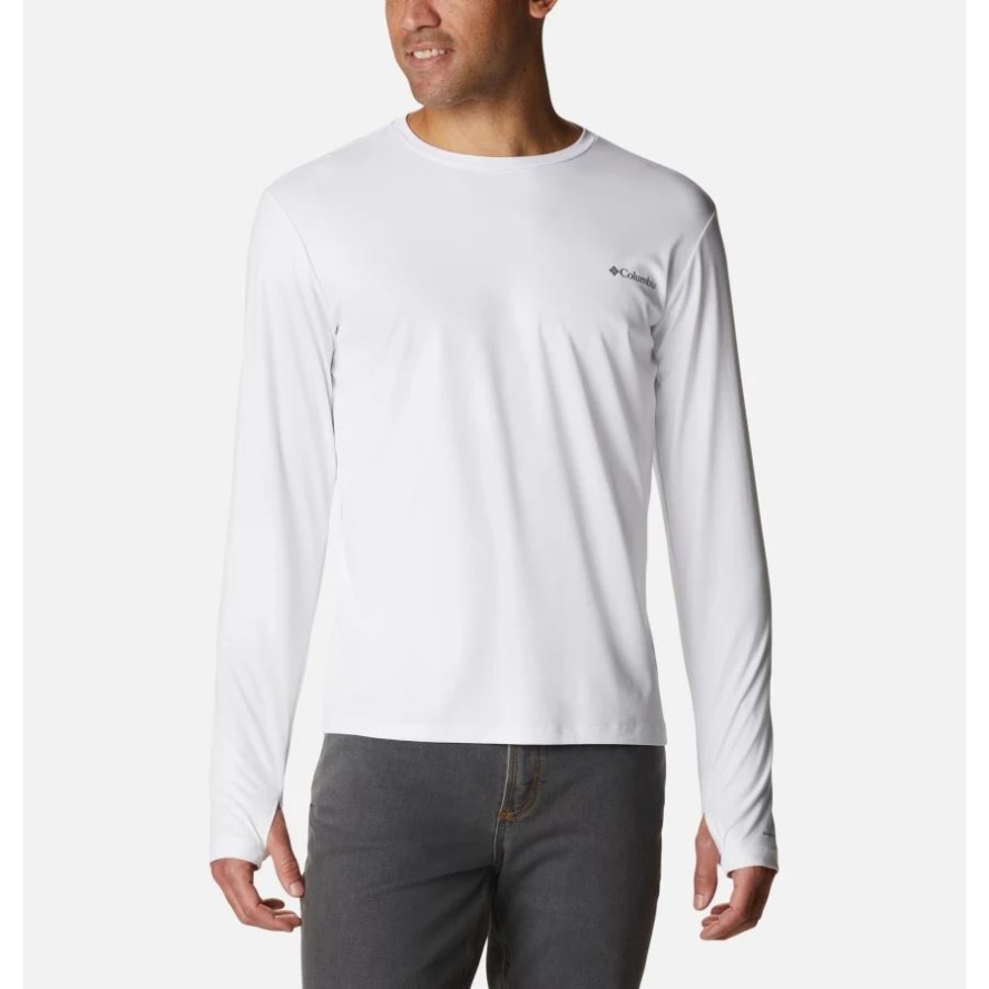 Men's Sun Deflector Summerdry Long Sleeve Shirt White Columbia Sale