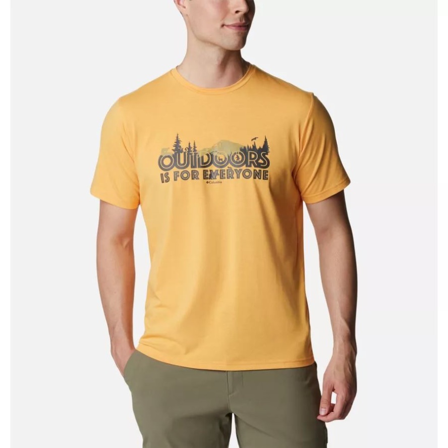 Men's Sun Trek Technical T-Shirt Columbia Sale Mango/All For Outdoors Graphic