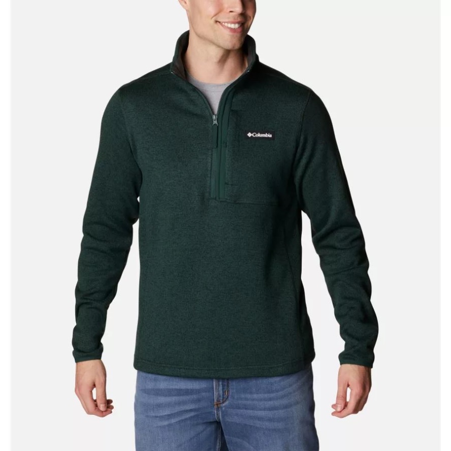 Men's Sweater Weather Fleece Half Zip Pullover Spruce Heather/Spruce Columbia Sale