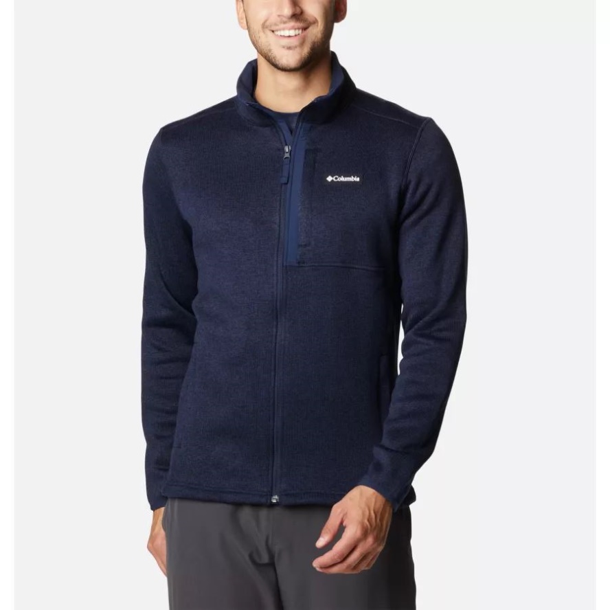 Men's Sweater Weather Fleece Jacket Columbia Sale Collegiate Navy Heather
