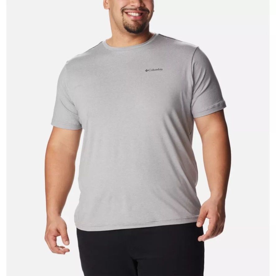 Men's Tech Trail Crew Neck Shirt Big Cool Grey Columbia Sale