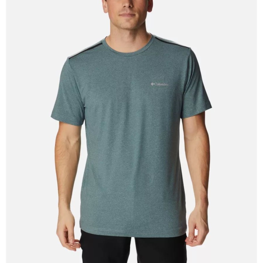 Men's Tech Trail Crew Neck Shirt Columbia Sale Metal Heather
