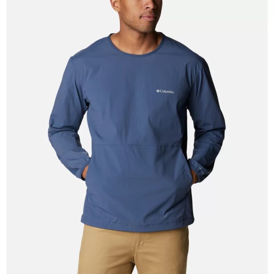 Men's Tech Trail Woven Pullover Shirt Columbia Sale Dark Mountain