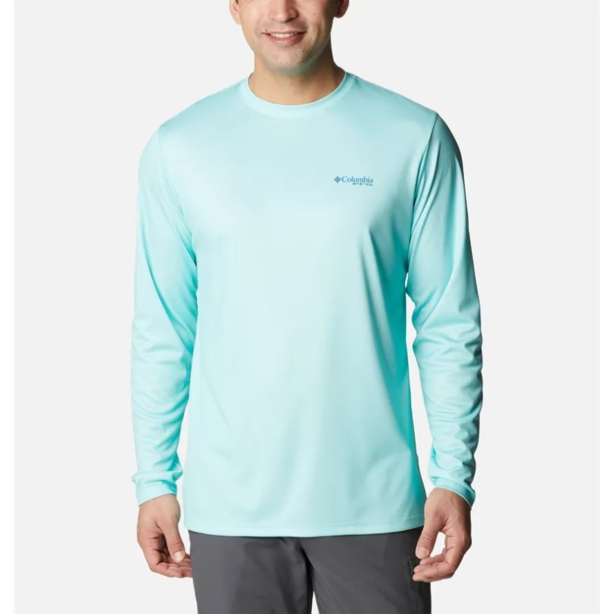 Men's Terminal Tackle PFG Fish Flag Long Sleeve Shirt Gulf Stream/Deep Marine Offshore Fish Columbia Sale