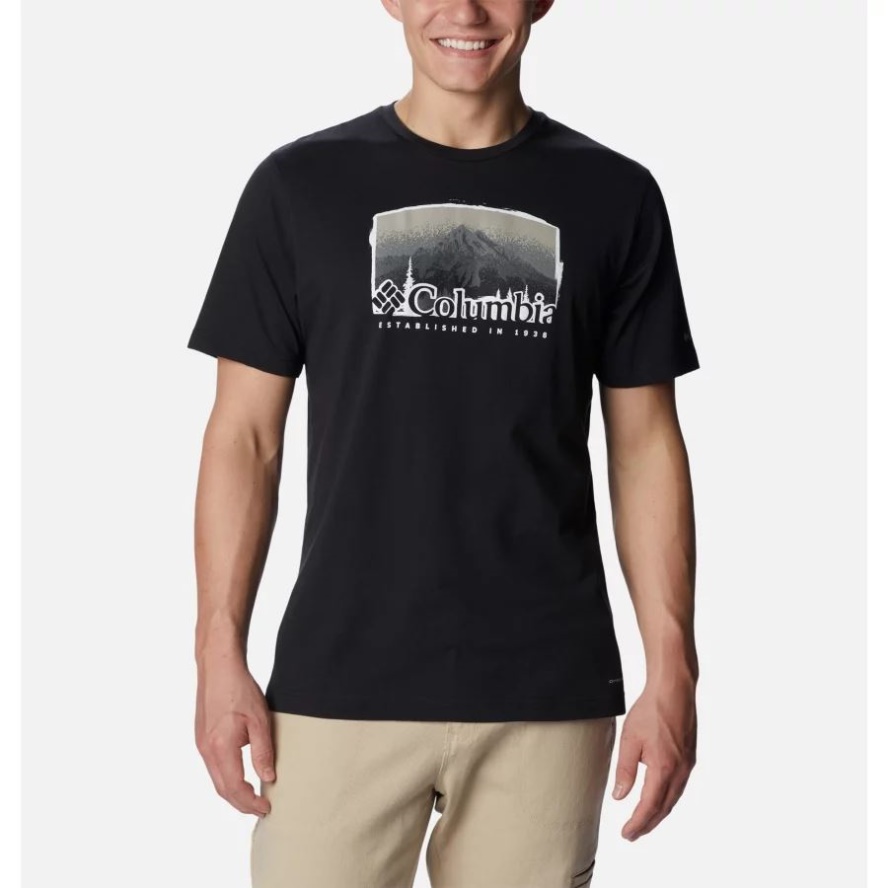 Men's Thistletown Hills Graphic T-shirt Black/Foggy Haven Columbia Sale